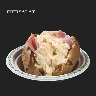 Gebackene Kartoffel mit Eiersalat