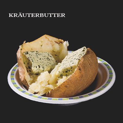 Gebackene Kartoffel mit Kräuterbutter